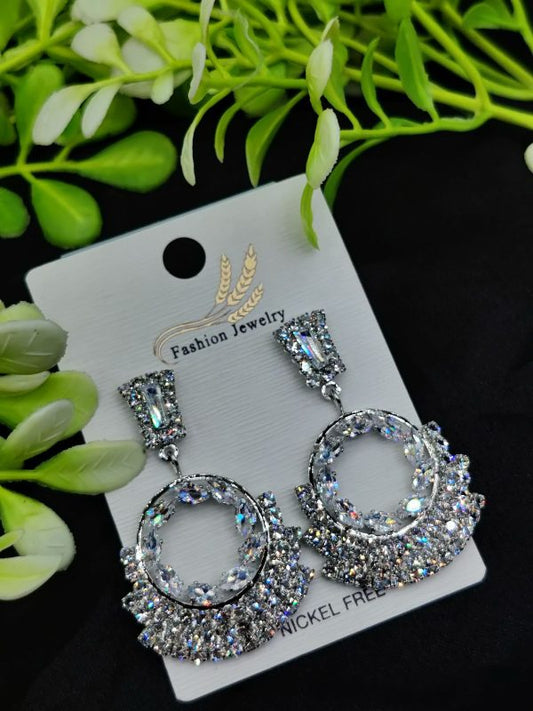 Imported Elegant Earrings | Best Quality Earrings For Girls & Women | Luxury Look Earrings ( Silver Color )